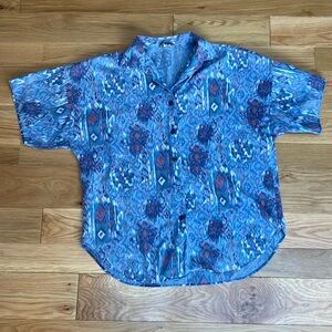 80s 90s vintage Copy Cats Blue Patterned Shirt